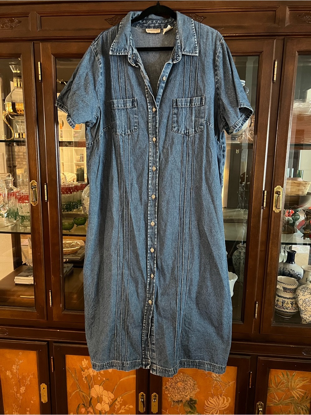 Vintage denim maxi dress